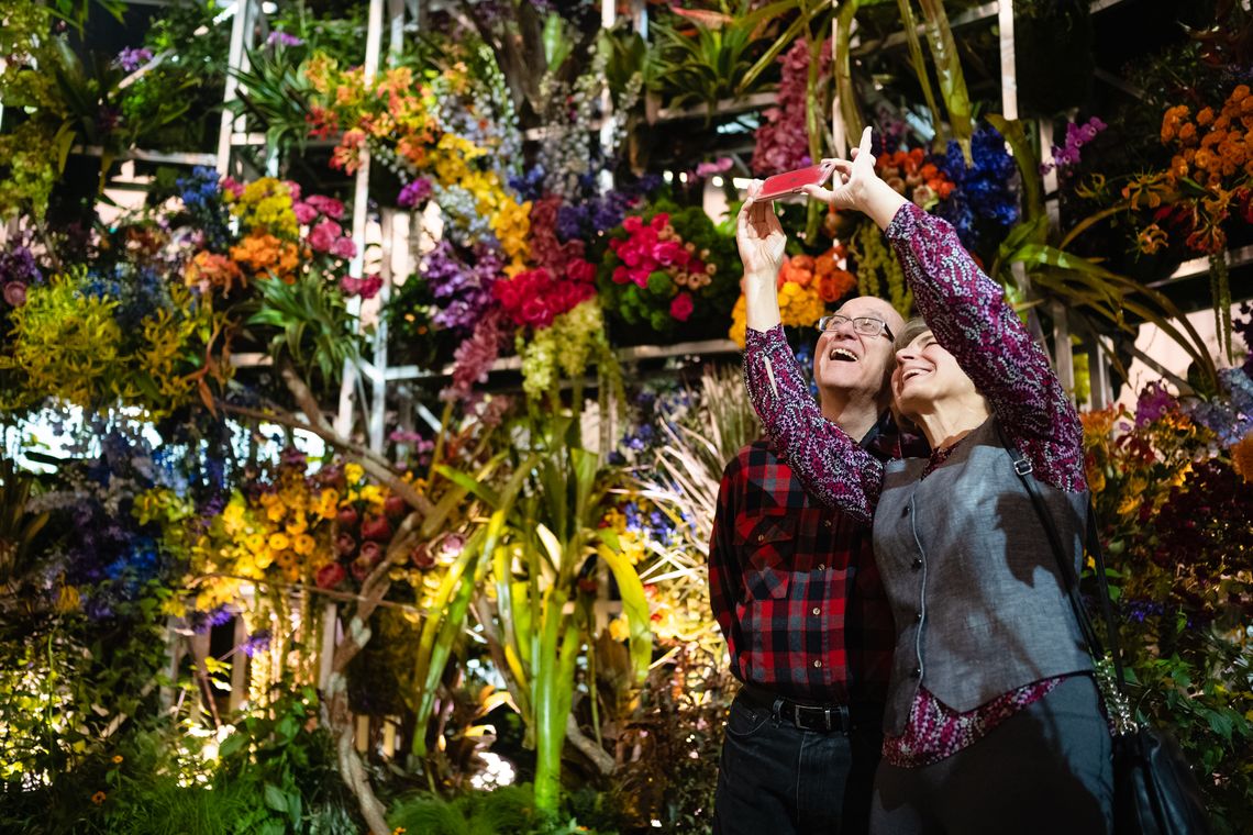 guest selfie at the flower show